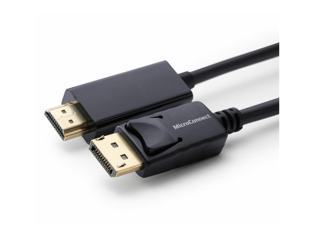 MicroConnect - Adapterkabel - DisplayPort hane spärrad till HDMI hane - 2 m - svart - 1080p stöd 60 Hz | Datortillbehör - Kablar & adaptrar - Adaptrar | GameStuff