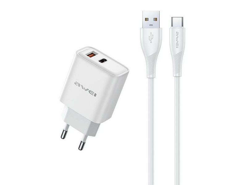 Adowarka Awei Awei Ad. Siec. Pd81t Eu 22.5w Kabel Usb Usb C Biaa/white Gan