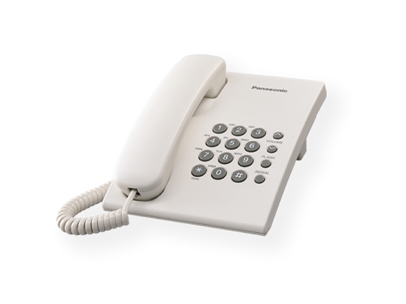 Panasonic KX-TS500, Analog telefon, Trådbunden telefonlur, Högtalartelefon, Vit | Tele & GPS - Fast & IP telefoner - Alla fast telefoner | GameStuff