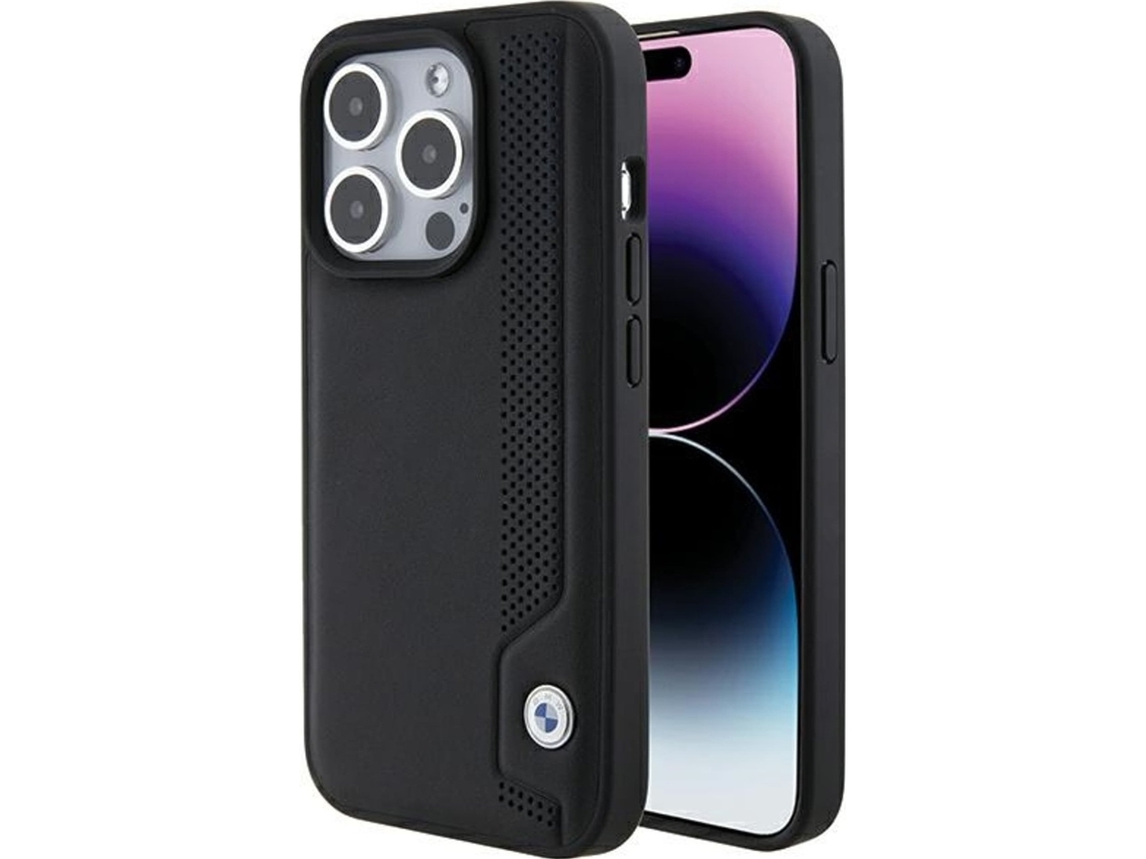 Bmw Bmw Bmhcp15x22rbdk Iphone 15 Pro Max 6.1" Czarny/Black Hardcase Leather Blue Dots