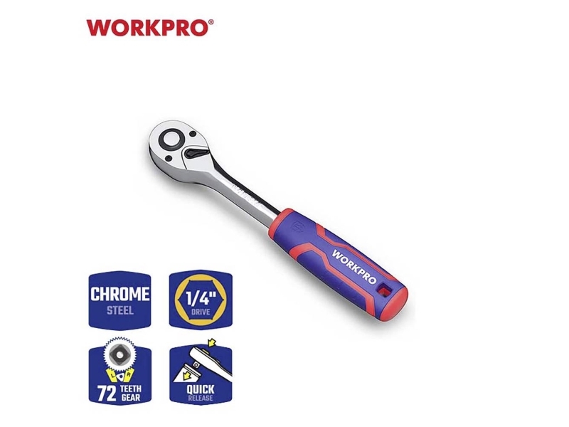 Workpro Wp271010 Reversibel Skralde 1/4 (6,3 Mm) 152 Mm
