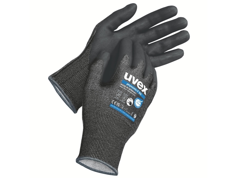 Uvex Phynomic F Xg, Fabrik-Handschuhe, Schwarz, Erwachsener, Erwachsener, Unisex, Schnittfest