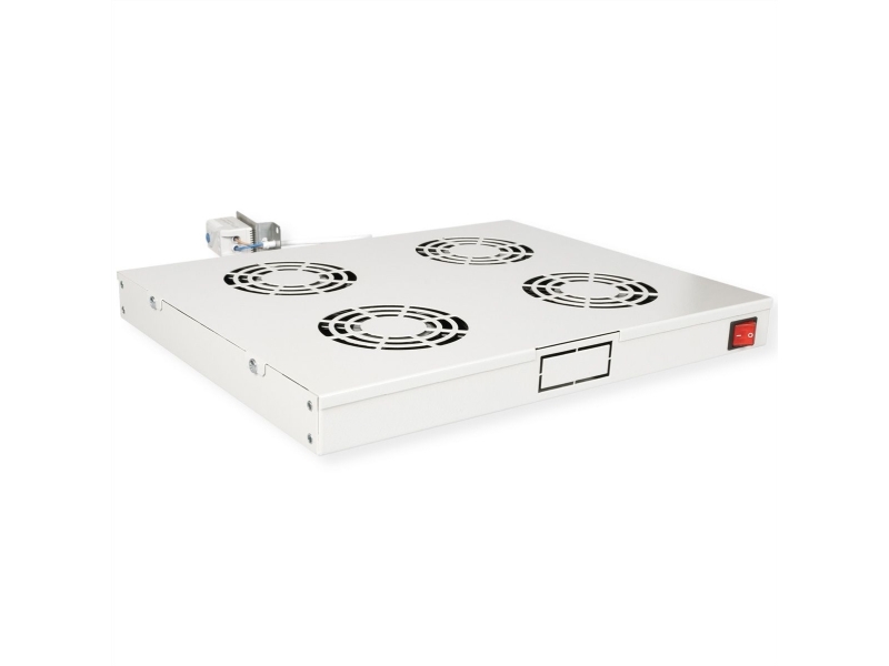 ROLINE 19 tums takventilationsaggregat 4 ventiler termostat grå (26.21.0107) | Datorer & Surfplattor - Rackkabinetter - Tillbehör | GameStuff