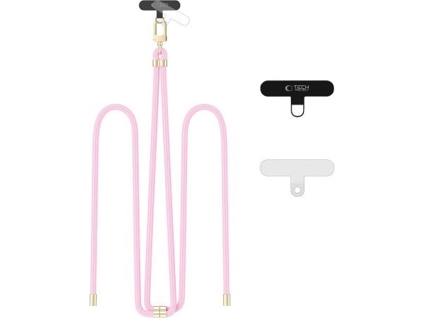 Tech-Protect TECH-PROTECT C7S rope crossbody-stropl til baby pink/guld