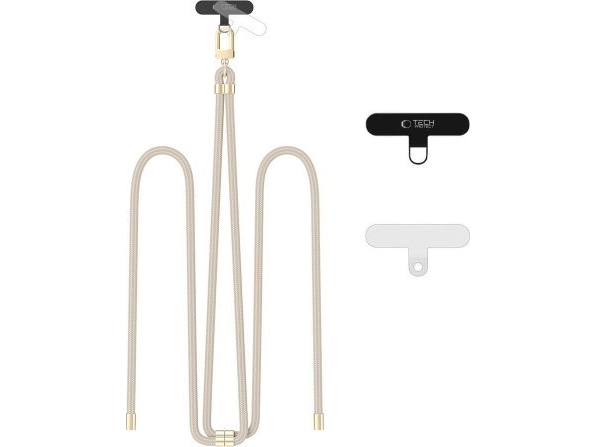 Tech-Protect Tech-Protect C7s Rope Crossbody Strap Taupe/Gold