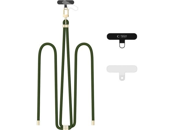 Tech-Protect TECH-PROTECT C7S ROPE CROSSBODY STRAP HUNTER GREEN/GOLD | Tele & GPS - Mobil tillbehör - Övriga tillbehör | GameStuff