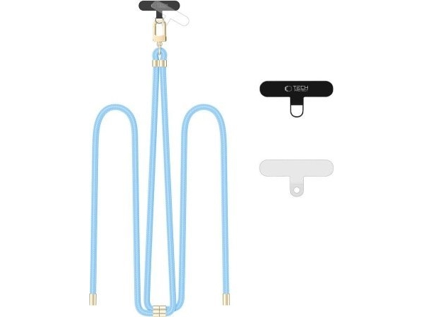 Tech-Protect Tech-Protect C7s Rope Crossbody Strap Baby Blue/Gold