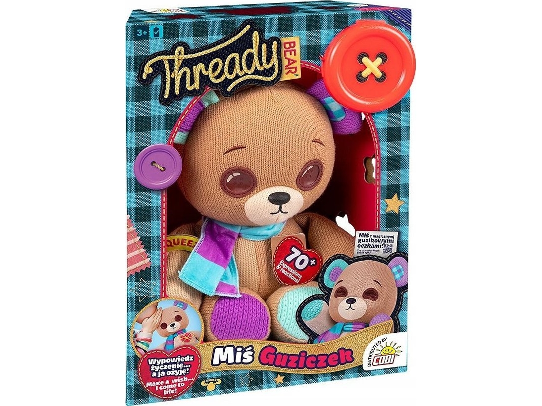 Cobi Interactive Mascot Thready Bear Teddy Buttons