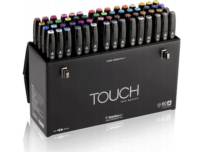 Touch Twin Marker 60 Stück In Geschenkbox, Runde Und Eckige Spitze