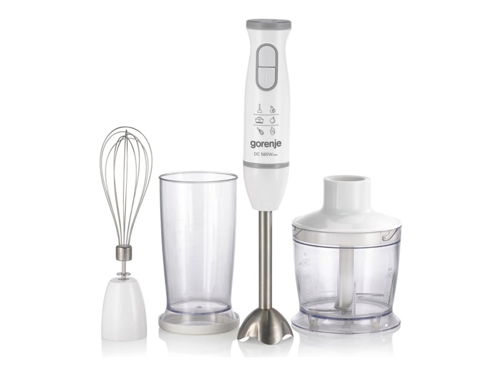 Gorenje Blender Hbc564qw Hand Blender, 560 W, Mini Chopper, Blade Material Stainless Steel, White