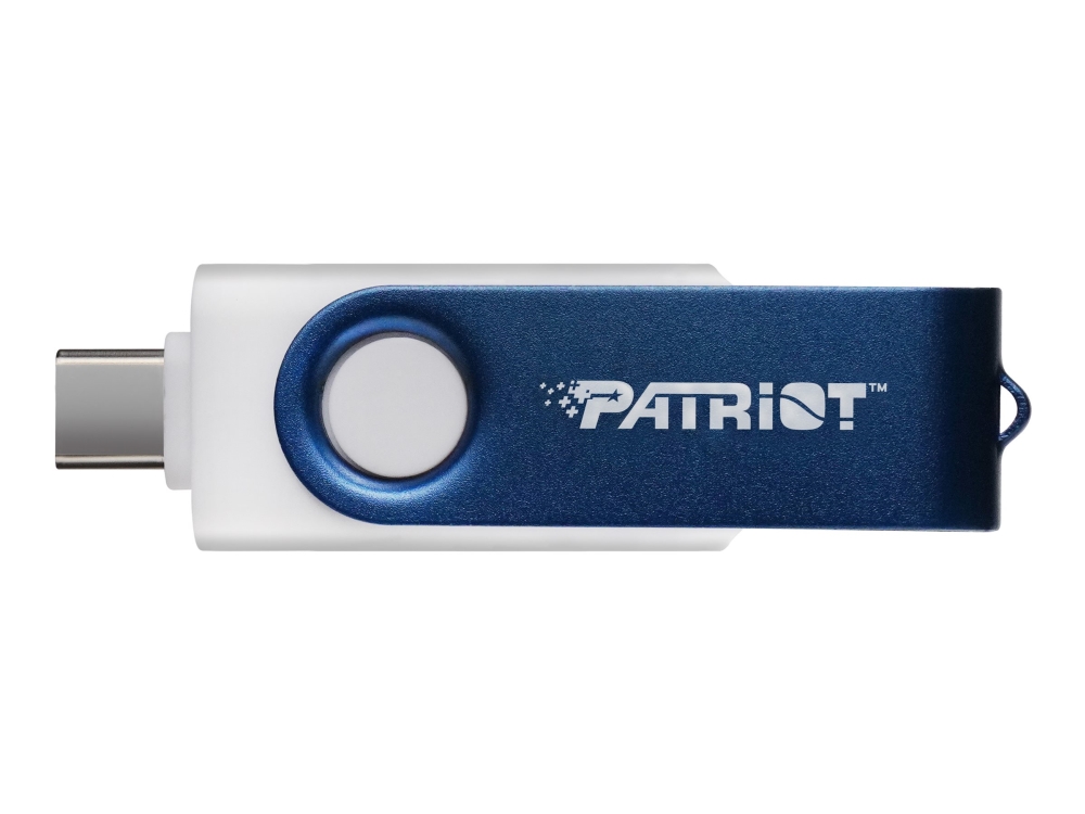 Patriot Memory Xporter X550, 64 Gb, Usb Type-A / Usb Type-C, 3.2 Gen 1 (3.1 Gen 1), 80 Mb/S, Drehring, Blau, Weiß