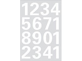 Herma Numbers 25Mm 0-9 Weatherproof Film White 1 Sheet