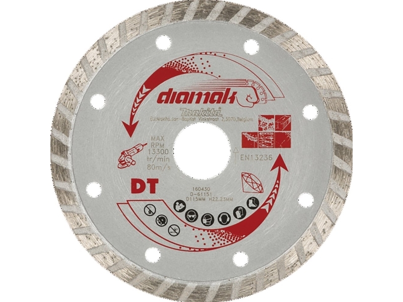 MAKITA DIAMOND TARGET 115x22.23mm TURBO (DRY) BETON, BRICK, MARMUR