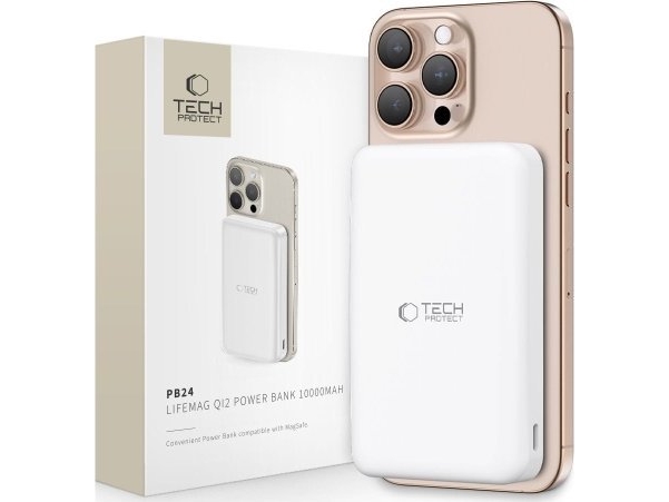 Powerbank Tech-Protect Tech-Protect Pb24 Lifemag Qi2 Magsafe Power Bank 10000Mah White