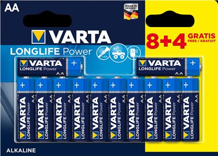 Varta 04906, Engångsbatteri, AA, Alkalisk, 1,5 V, 12 styck, Blå, Guld | EL Artiklar - Batteri - Knappcell batteri | GameStuff