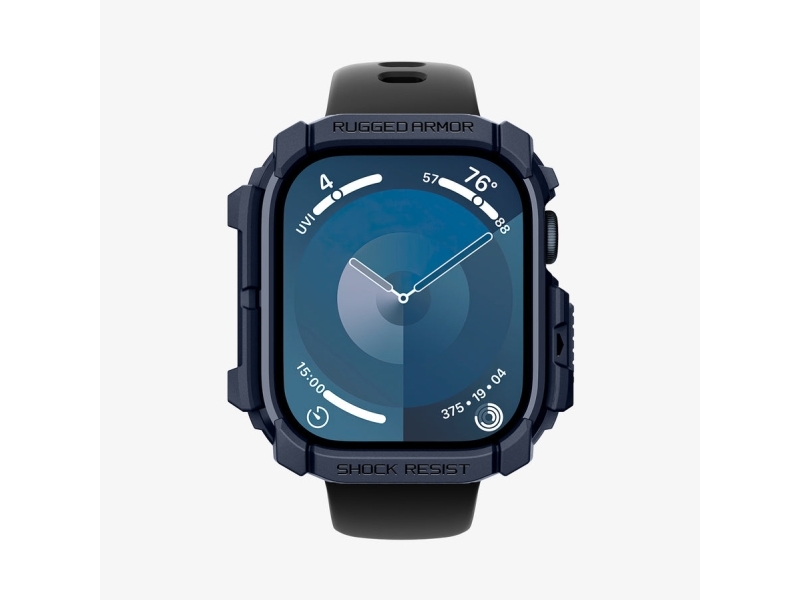 Spigen Rugged Armor, Ask, Smartwatch, Marinblå, Apple, Apple Watch 10 (42mm), Termoplastisk polyuretan (TPU) | Sport & Träning - Pulsklockor & Smartwatches - Tillbehör | GameStuff