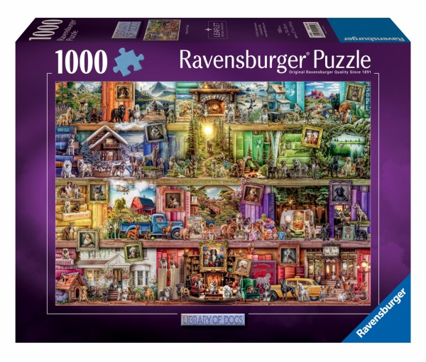 Ravensburger Dėlionė 1000 Vnt. - Šunų Biblioteka