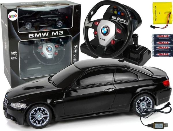 Lean Toys NUOTOLINIU BŪDU VALDOMAS BMW M3 SU VAIRU, GARSU IR ŠVIESOMIS – 2.4G, 1:18