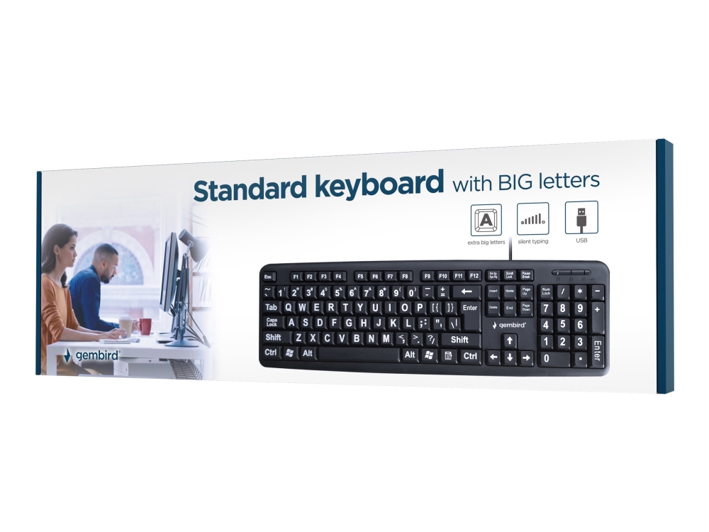 Gembird Kb-Us-103 - Tastatur - Usb - Qwerty - Usa - Sort - Farveboks