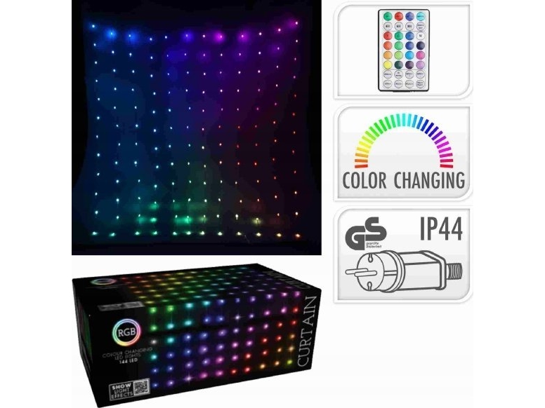 Lampki Choinkowe Christmas Decoration Lampki Choinkowe Kurtyna Świetlna Zew/Wew 120 Led 300X60cm Z Pilotem Rgb