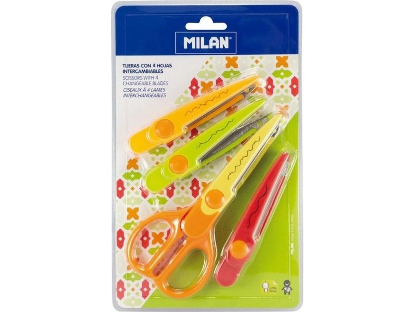 Milan Zickzackschere 4 Auswechselbare Klingen Blister