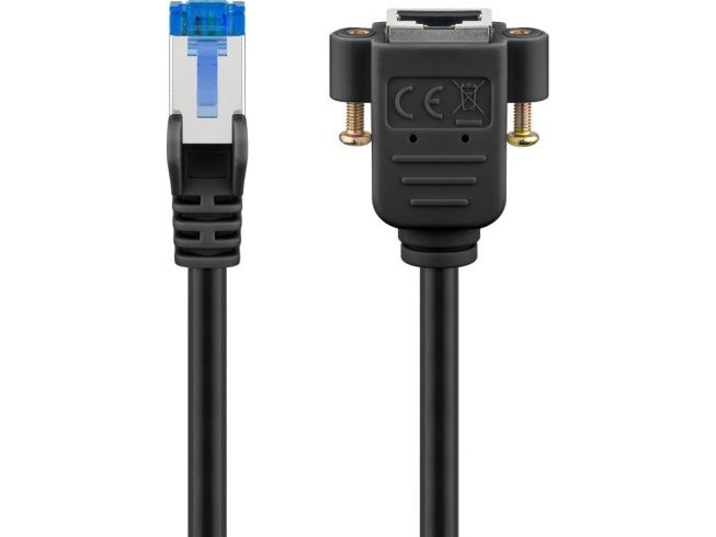 Cat 6A Verlängerungskabel, S/Ftp (Pimf), Schwarz