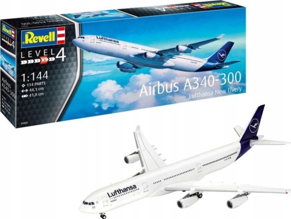 Revell 03803 A340-300 Lufthansa New Livery Modelfly Byggesæt 1:144