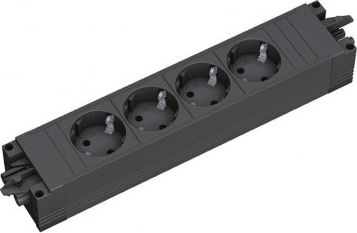 Bachmann Desk 1 - Multistik - Ac 230 V - Indgang, Indgang Gst18 - Udgangstilslutninger: 4 - Tyskland - Sort, Anodiseret Aluminium (902.0049)