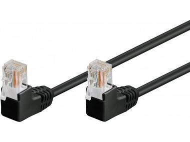 Rb-Lan Cat 5Everbindungskabel 1X 90 Gewinkelt,U/Utp, Schwarz - Kabellänge 10 M