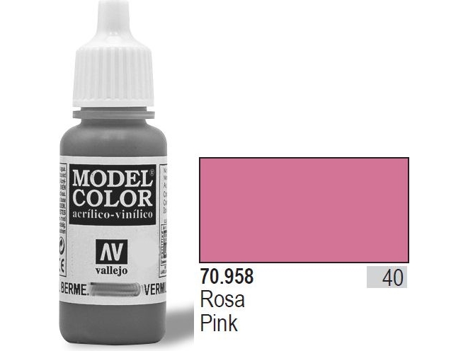 Vallejo 70.958, 17 Ml, Lyserød, Mat, Flaske