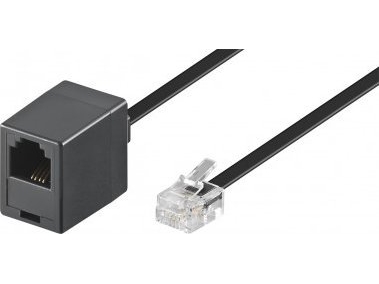 Goobay 10M Rj-11 Cable, 10 M, Rj-11 M, Rj-11 Fm, Schwarz, Männlich, Weiblich