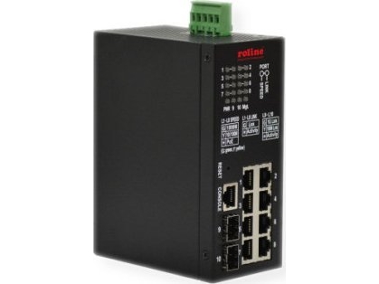 Roline Industrial Gigabit Switch, 10 Ports, Poe+, Intelligent Verwaltet
