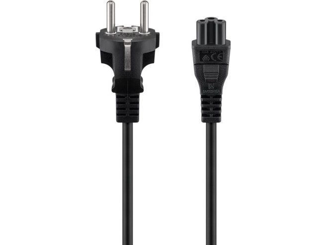 Netzkabel Mit Schutzkontakt, 2 M, Schwarz, (3*0,75 Mm²)