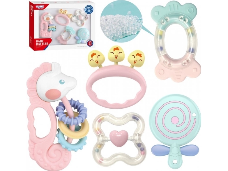 Woopie Baby Beißringe Und Kau-Spielzeug Set (5 Farben)