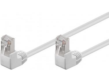 Rb-Lan Cat 5E Anschlusskabel 2X 90 Gewinkelt,F/Utp, Weiß - Kabellänge 3 M