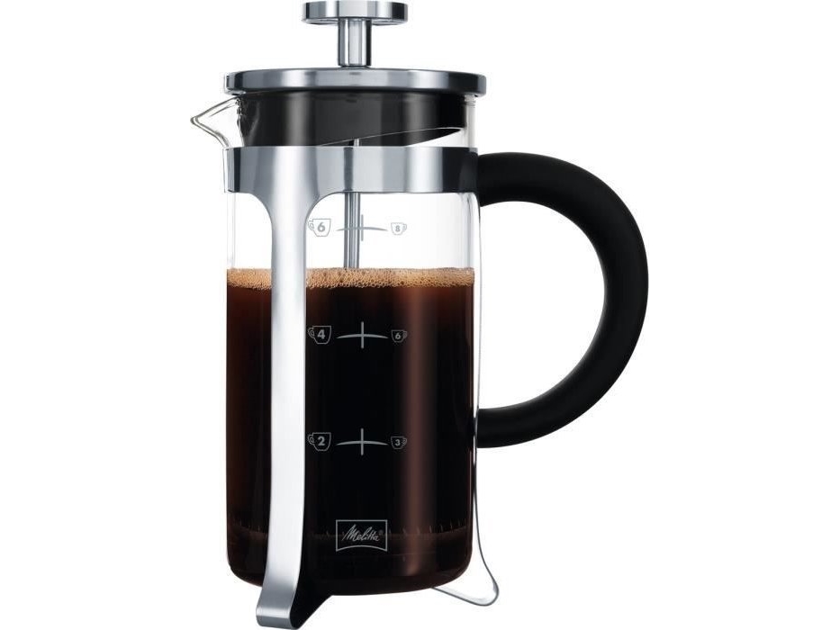 Melitta French Press Premium, Fransk press, Svart, Rostfritt stål, Transparent, 8 koppar, Glas, Rostfritt stål | Bordssättning - Kannor & karaffer - Stämpel krukor | GameStuff