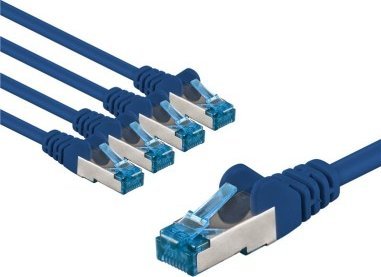Goobay Cat 6A Patchkabel, S/Ftp (Pimf), 5 M, Blau, 5 - Kabellänge 5 M