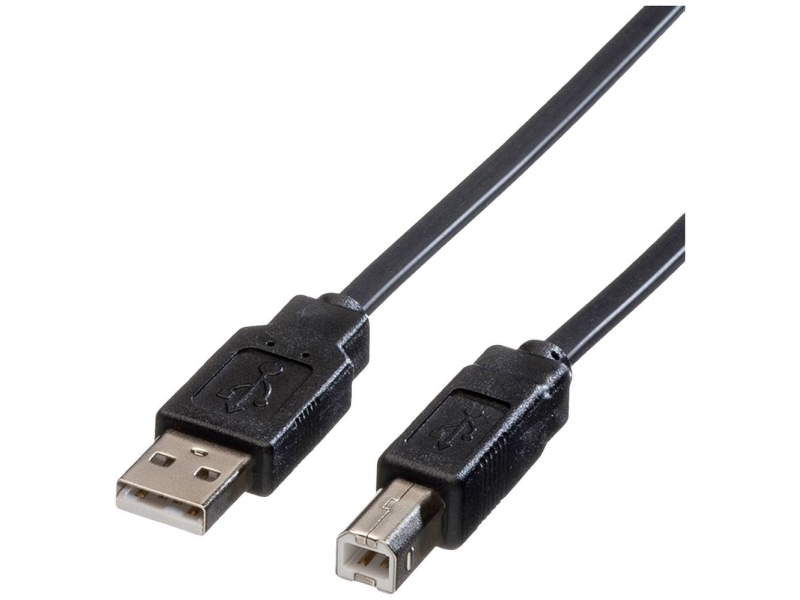 Roline 1.8M Usb2.0-A/Usb2.0-B, 1,8 M, Usb A, Usb B, Usb 2.0, Hanstik/Hunstik, Sort