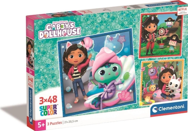 Clementoni Clementoni Pussel 3x48el Supercolor Koci Domek Gabi Gabbys Dockhus 25300