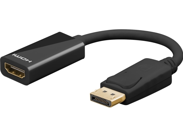 Goobay 75270, 0,1 m, DisplayPort, HDMI, Hankoppling, Honkoppling, Rak | Datortillbehör - Kablar & adaptrar - Videokablar & adaptrar | GameStuff
