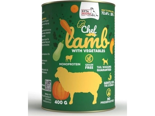 Syta Micha Chef Lamm Mit Gemüse - Nassfutter Für Hunde - 400G