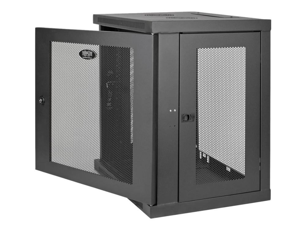 Eaton Tripp Lite Series 12U Wall Mount Rack Enclosure Server Cabinet W/ Door & Side Panels - Rack Kabinet - Vægmonterbar - Sort - 12U - 19"