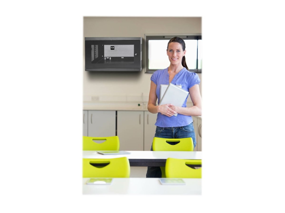 Eaton Tripp Lite Series 9U Wall Mount Rack Enclosure Server Cabinet W/ Door & Side Panels - Rack Kabinet - Vægmonterbar - Sort - 9U - 19"