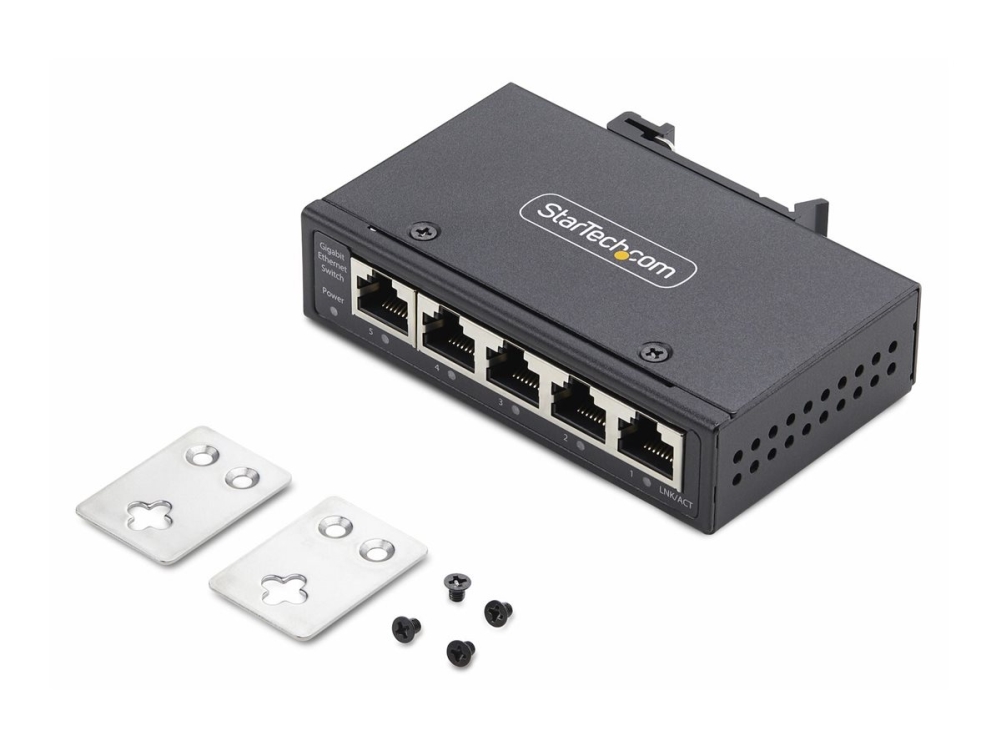 Startech.Com 5-Port Unmanaged Industrial Ethernet Switch - Ip30 - Taa - Switch - Ikke Administreret - 5 X 10/100/1000Base-T - Din Monterbar På Skinne