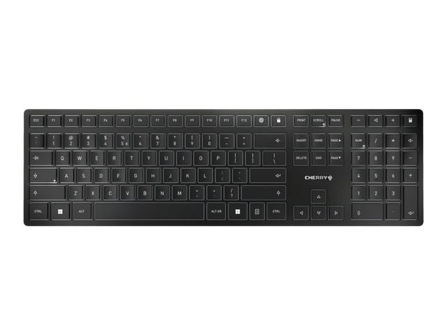 Cherry Kw 9100 Slim, Volle Größe (100%), Kabellos, Rf Wireless + Bluetooth, Scherenschalter, Qwerty, Schwarz, Grau
