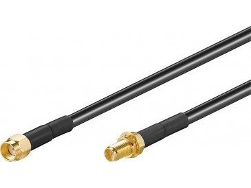 Goobay Antennen-Verlängerungskabel Für Wlan-Geräte, 10M, 10 M, Lmr195, Rp-Sma, Rp-Sma, Schwarz