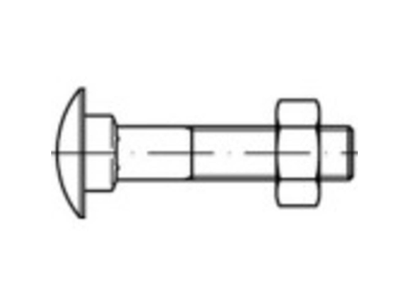 Toolcraft To-9974973 Schlossschrauben Rund/ Flach M20 180 Mm Außen Sechskant Din 603 Stahl 10 Stk