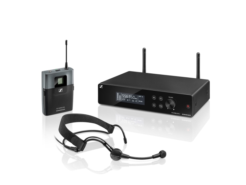 Sennheiser Xsw 2-Me3-A, Kopfbügelmikrofon, Kondensatormikrofon, Einschubempfänger, Metall, Taschensender, Acrylnitril-Butadien-Stahl