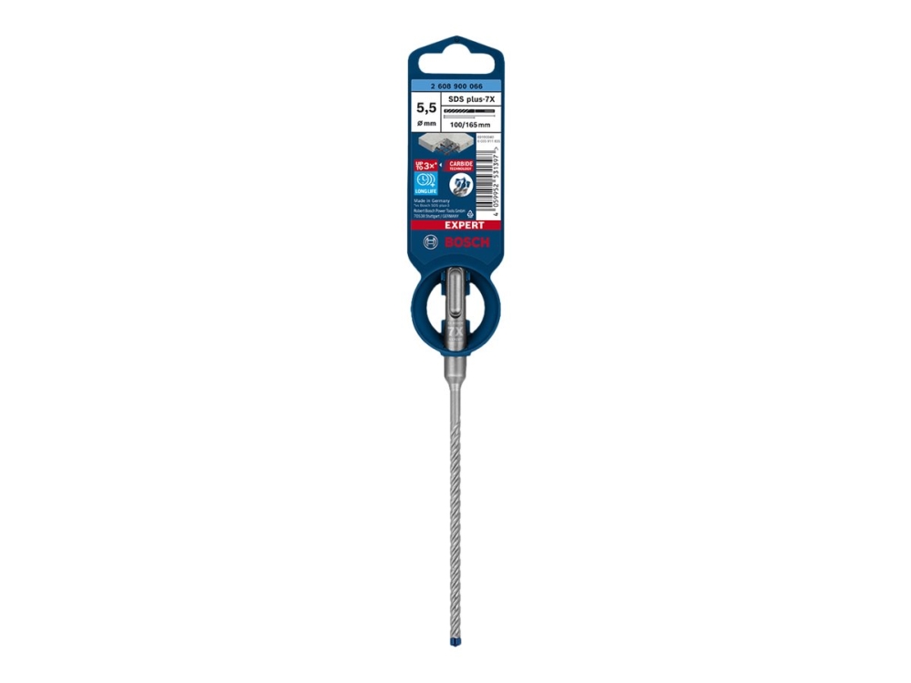 Bosch Expert Sds-Plus-7X - Borebit - For Forstærket Beton, Armeret Beton, Hærdet Beton, Granit, Gneiss - Hammerbit - 5.5 Mm - Sds-Plus - Længde: 165