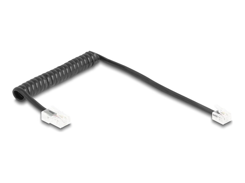Delock Telefonkabel / Spiralkabel Rj11-Stik Til Rj45-Stik Sort 1 M